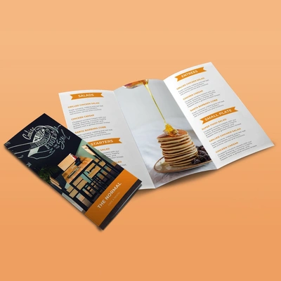 A3 6pp Folded Laminated Menu