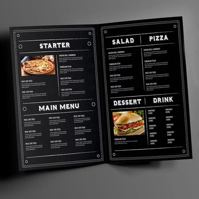 A5 Folded Laminated Menu