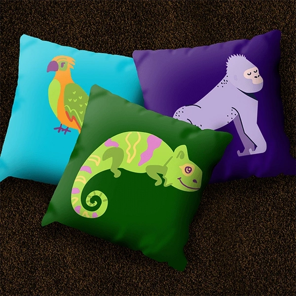 Custom Printed Cushions - Zoo Trio